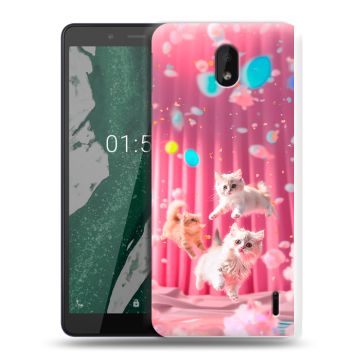 Силиконовый чехол на Nokia 1 Plus с принтом милые котики Силиконовый чехол на Nokia 1 Plus с принтом милые котики