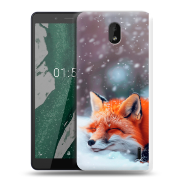 Силиконовый чехол на Nokia 1 Plus с принтом лиса