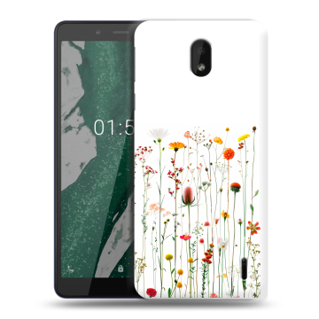 Силиконовый чехол на Nokia 1 Plus с принтом цветы