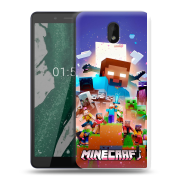 Силиконовый чехол на Nokia 1 Plus с принтом Майнкрафт Minecraft Силиконовый чехол на Nokia 1 Plus с принтом Майнкрафт Minecraft