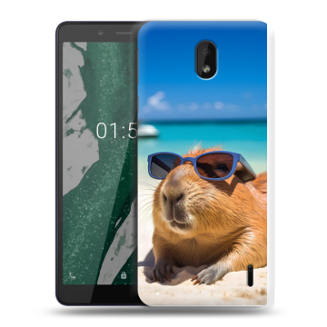 Силиконовый чехол на Nokia 1 Plus с принтом Капибара