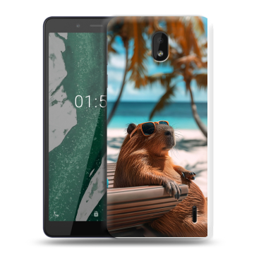 Силиконовый чехол на Nokia 1 Plus с принтом Капибара