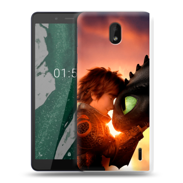 Силиконовый чехол на Nokia 1 Plus с принтом Как приручить дракона