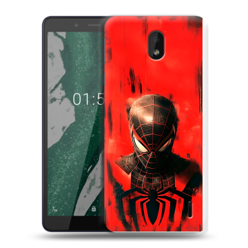 Силиконовый чехол на Nokia 1 Plus с принтом человек паук spiderman
