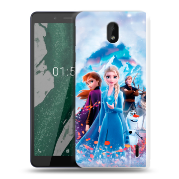Силиконовый чехол на Nokia 1 Plus с принтом Холодное сердце Frozen