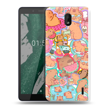 Силиконовый чехол на Nokia 1 Plus с принтом капибары
