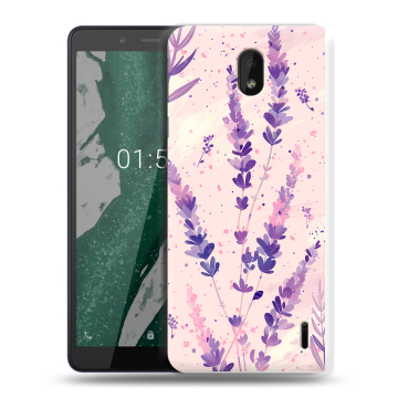 Силиконовый чехол на Nokia 1 Plus с принтом цветы лаванда