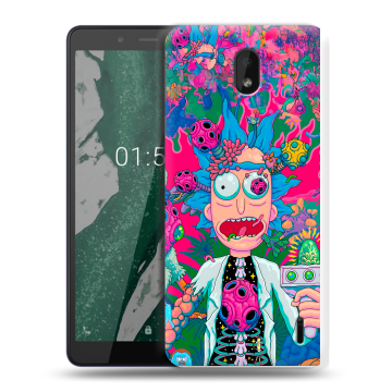 Силиконовый чехол на Nokia 1 Plus с принтом Рик и Морти Rick Morty