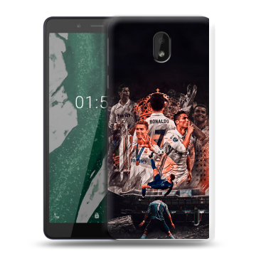 Силиконовый чехол на Nokia 1 Plus с принтом Реал Роналдо Real Ronaldo