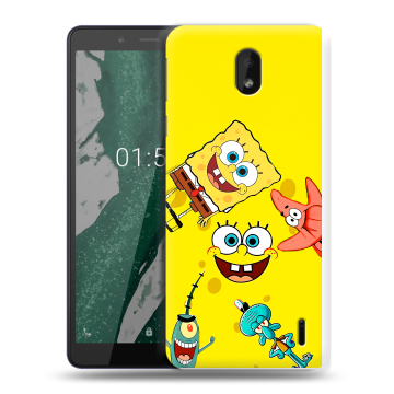 Силиконовый чехол на Nokia 1 Plus с принтом Спанч боб Спанчбоб