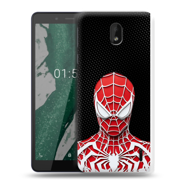 Силиконовый чехол на Nokia 1 Plus с принтом человек паук spiderman