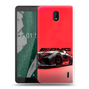 Силиконовый чехол на Nokia 1 Plus с принтом Мерседес Mercedes AMG Силиконовый чехол на Nokia 1 Plus с принтом Мерседес Mercedes AMG