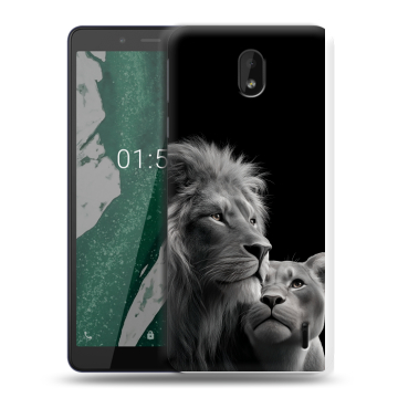 Силиконовый чехол на Nokia 1 Plus с принтом Лев кошки Силиконовый чехол на Nokia 1 Plus с принтом Лев кошки