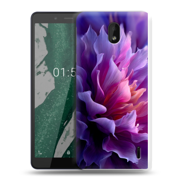 Силиконовый чехол на Nokia 1 Plus с принтом женский цветы