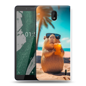 Силиконовый чехол на Nokia 1 Plus с принтом Капибара