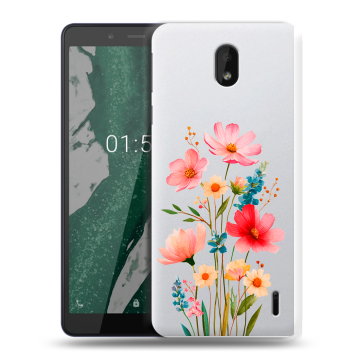 Силиконовый чехол на Nokia 1 Plus с принтом Цветы Силиконовый чехол на Nokia 1 Plus с принтом Цветы