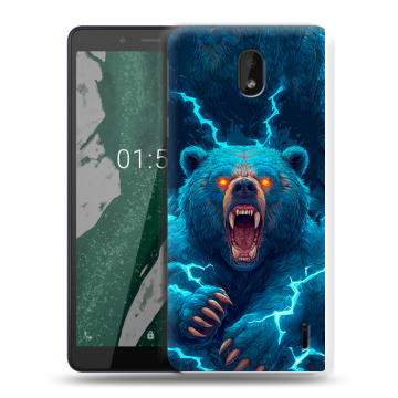 Силиконовый чехол на Nokia 1 Plus с принтом Медведь Силиконовый чехол на Nokia 1 Plus с принтом Медведь