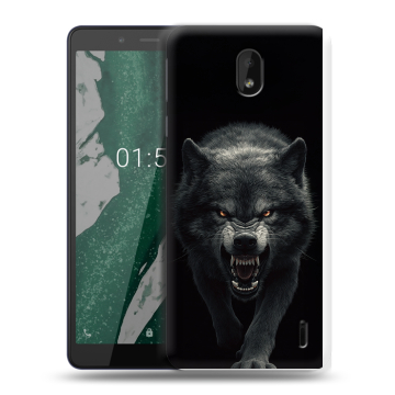 Силиконовый чехол на Nokia 1 Plus с принтом Волк