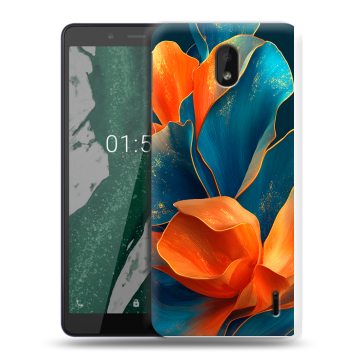 Силиконовый чехол на Nokia 1 Plus с принтом Цветы Силиконовый чехол на Nokia 1 Plus с принтом Цветы