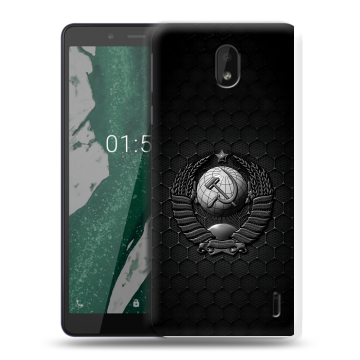 Силиконовый чехол на Nokia 1 Plus с принтом Герб Флаг СССР