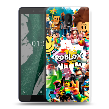 Силиконовый чехол на Nokia 1 Plus с принтом Roblox Роблокс Силиконовый чехол на Nokia 1 Plus с принтом Roblox Роблокс