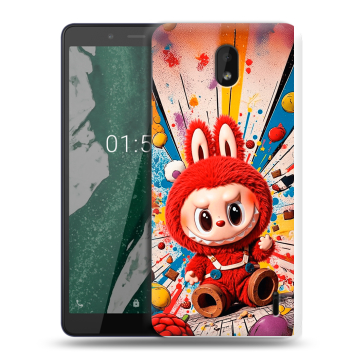 Силиконовый чехол на Nokia 1 Plus с принтом Labubu Лабубу