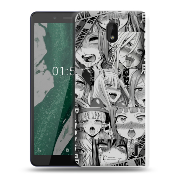 Силиконовый чехол на Nokia 1 Plus с принтом Ahegao Ахегао Аниме