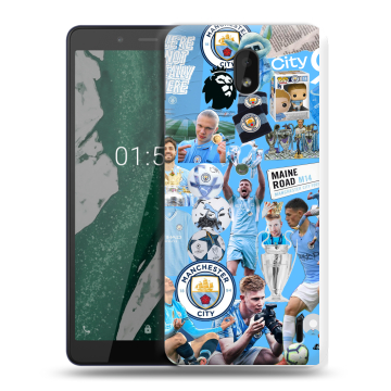 Силиконовый чехол на Nokia 1 Plus с принтом Man City Манчестер Сити