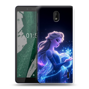 Силиконовый чехол на Nokia 1 Plus с принтом Холодное сердце Frozen