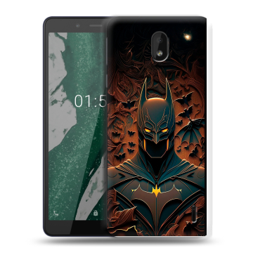 Силиконовый чехол на Nokia 1 Plus с принтом Batman Бэтмен