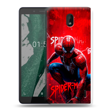 Силиконовый чехол на Nokia 1 Plus с принтом Spiderman Человек паук Силиконовый чехол на Nokia 1 Plus с принтом Spiderman Человек паук