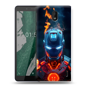 Силиконовый чехол на Nokia 1 Plus с принтом IronMan Железный человек