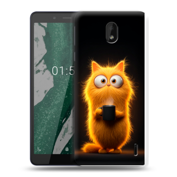 Силиконовый чехол на Nokia 1 Plus с принтом Смешной кот