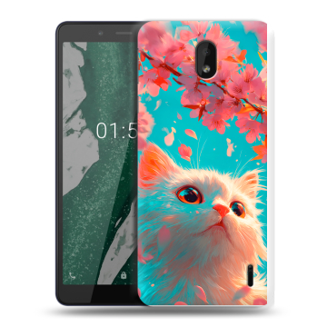 Силиконовый чехол на Nokia 1 Plus с принтом Красивый кот