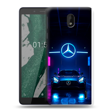 Силиконовый чехол на Nokia 1 Plus с принтом Mercedes Мерседес