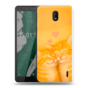 Силиконовый чехол на Nokia 1 Plus с принтом Милые котята