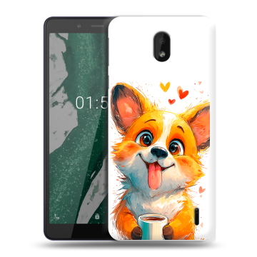 Силиконовый чехол на Nokia 1 Plus с принтом корги