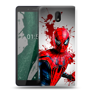 Силиконовый чехол на Nokia 1 Plus с принтом Spiderman Человек паук