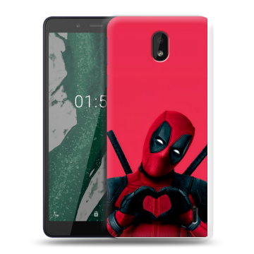 Силиконовый чехол на Nokia 1 Plus с принтом Дедпул Deadpool