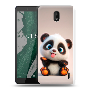 Силиконовый чехол на Nokia 1 Plus с принтом милая панда