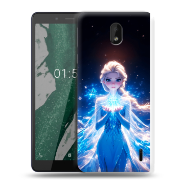 Силиконовый чехол на Nokia 1 Plus с принтом Холодное сердце Frozen