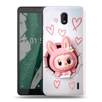 Силиконовый чехол на Nokia 1 Plus с принтом Labubu Лабубу