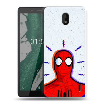 Силиконовый чехол на Nokia 1 Plus с принтом Spiderman Человек паук
