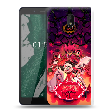 Силиконовый чехол на Nokia 1 Plus с принтом Hazbin Hotel Отель Хазбин