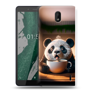Силиконовый чехол на Nokia 1 Plus с принтом смешная панда