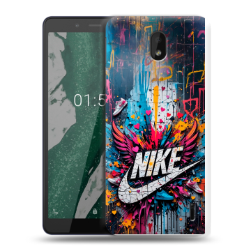 Силиконовый чехол на Nokia 1 Plus с принтом Nike Найк