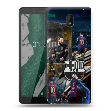 Силиконовый чехол на Nokia 1 Plus с принтом Messi Barcelona