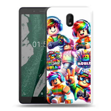Силиконовый чехол на Nokia 1 Plus с принтом Roblox Роблокс