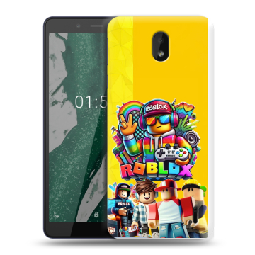 Силиконовый чехол на Nokia 1 Plus с принтом Roblox Роблокс