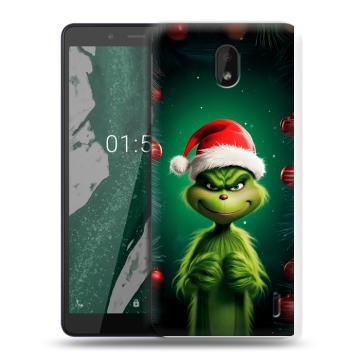 Силиконовый чехол на Nokia 1 Plus с принтом Гринч Новый год Рождество Силиконовый чехол на Nokia 1 Plus с принтом Гринч Новый год Рождество
